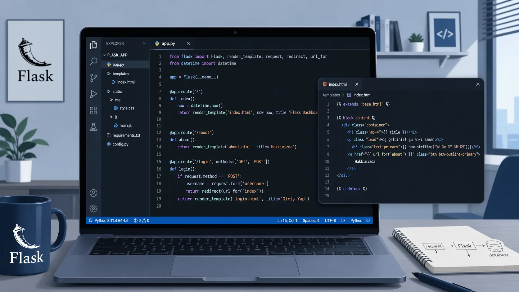 Flask Nedir ve Neden Tercih Edilir Noves Digital İle Kapsamlı Anlatım